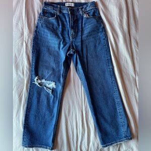 Abercrombie & Fitch Blue Ankle Straight Jeans